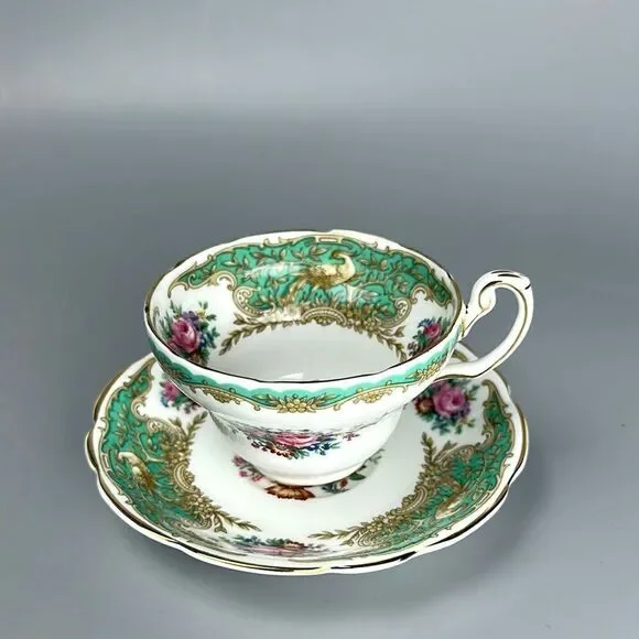 Vintage Coalport "MONTROSE Green" Tea Cup with Saucer Porcelain England - Picture 2 of 14